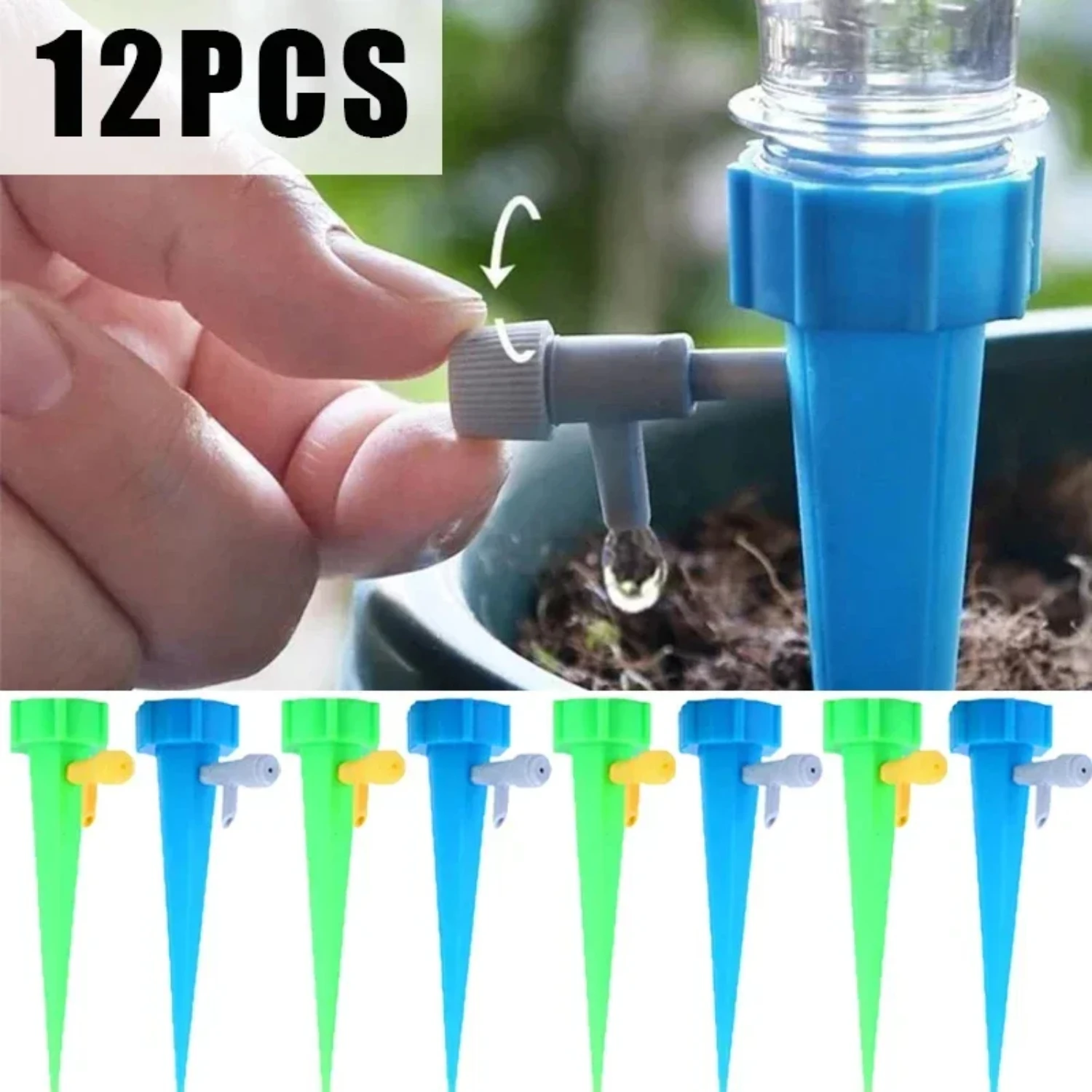 Adjustable Self-Watering Drip Irrigation Device - Automatic Watering System for Flower Plants in Garden - 12/1Pcs Watering Kits 