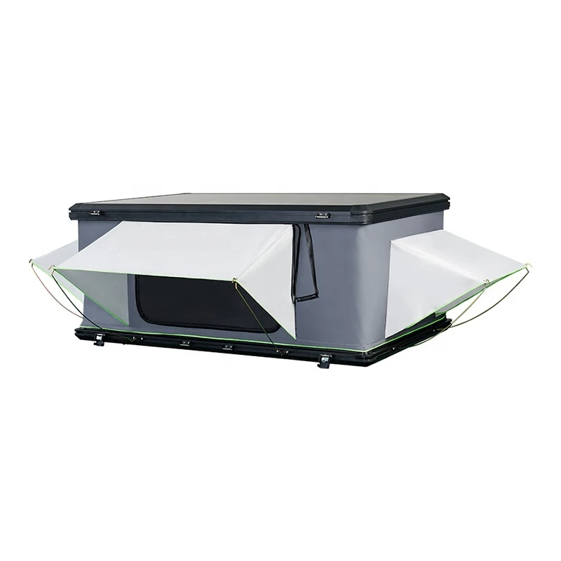 2-3 Person Four-season Camping Pop Up Aluminium Rooftop Tent With Telescopic Ladder & Good Ventilation