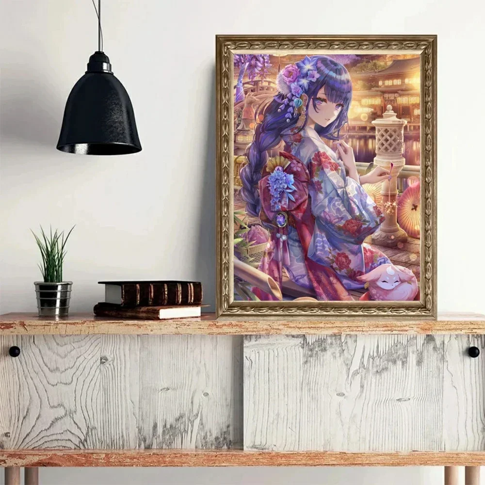 DIY Diamond Painting Genshin Impact Game Characters Kits Keqing Mosaic 5D Embroidery Rhinestones Home Decor Handcarft Kids Gift