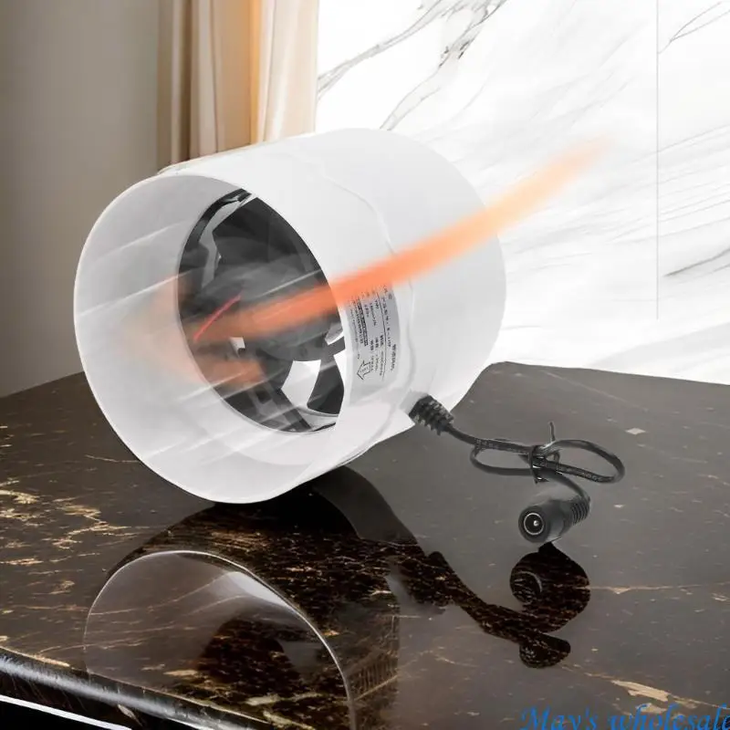 سهلة التركيب عالية السرعة 4000 دورة في الدقيقة 110 مم مروحة الأنابيب مع كابل 130 سم وموصلات مشبك مزدوج لتدوير الهواء الفعال 448A