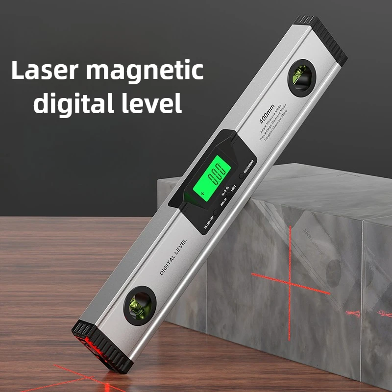 Laser Level Ruler Magnetic Digital Spirit Level Multi-function High Precision Slope Angle Gauging Tool Household Measuring Tools
