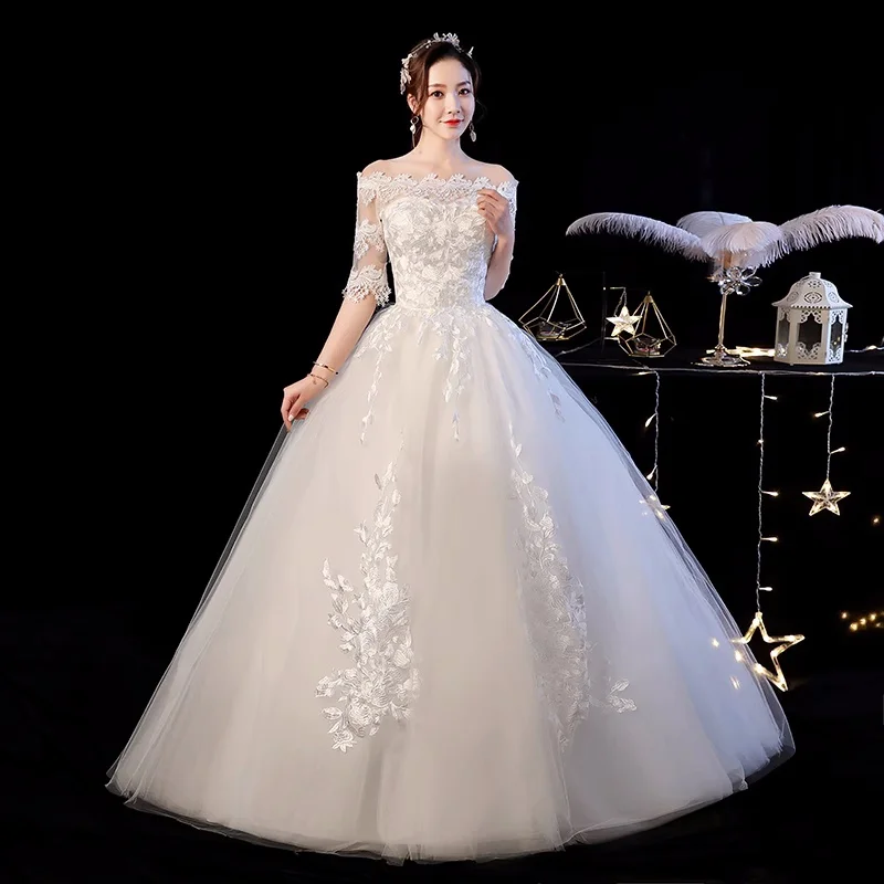 

XXN-090#Ball Gown Lace up Bride's wedding Dress 2025 New Married Dresses women fashion cheap Wholesale Customized Plus Size Part