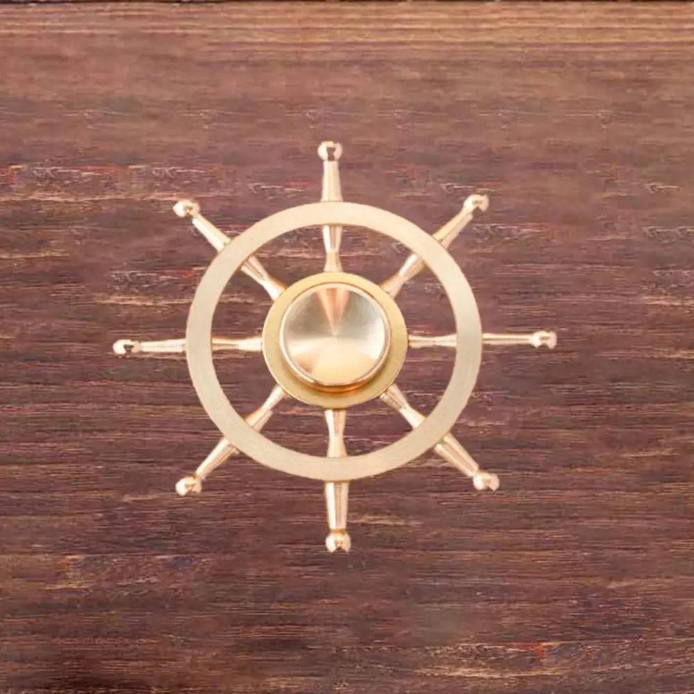

Creative Solid Brass Rudder Gyro Brass Craft Detachable Rudder Gyro Ornaments Handmade Hand Finger Spinner Ornaments Focus