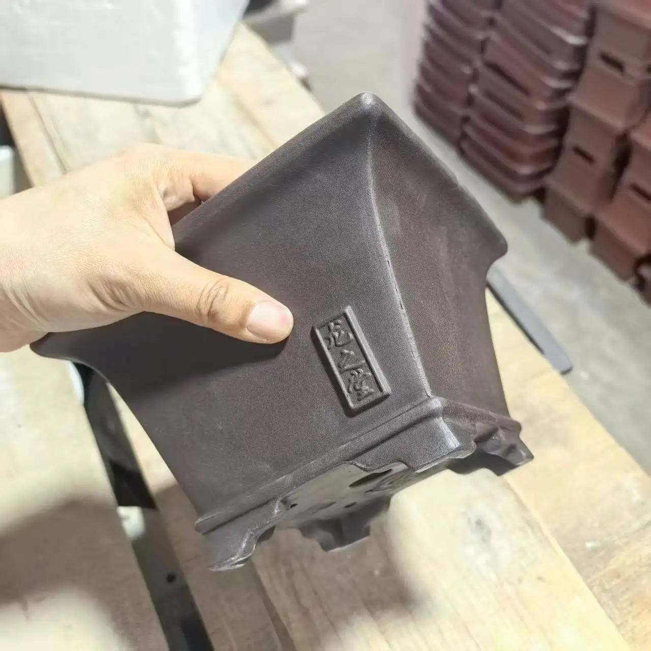 High Quality Yixing Purple Clay Bonsai Pot Square Shape