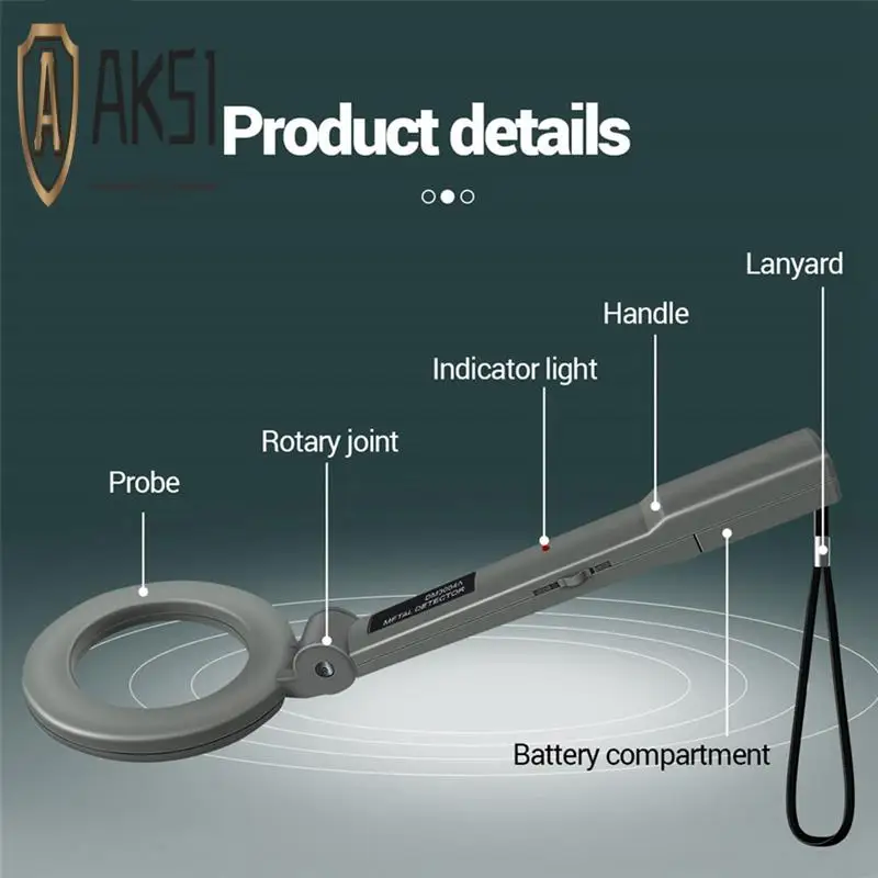 

AK51-Metal DM3004A Handheld Alarm High Sensitivity Metal Scanner Security Checker Pinpointer Search Coil