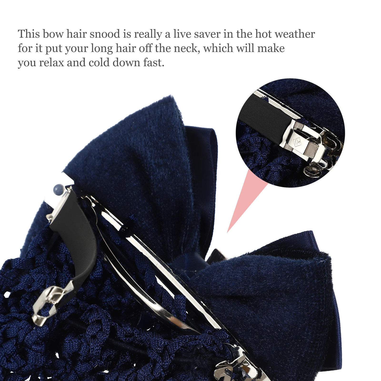 

3 Pcs Bow Hairnet Women Bun Snood Elastic Clips Headgear Hairstyle Vintage Fashion Elegant Office Party Date Hairpins