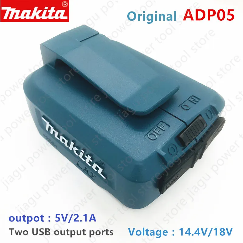 Makita 18 volts LXT Lithium Ion Cordless 2 USB Port Power Source Charger ADP05 For BL1815 BL1830 BL1840 BL1850 14.4V 18V battery