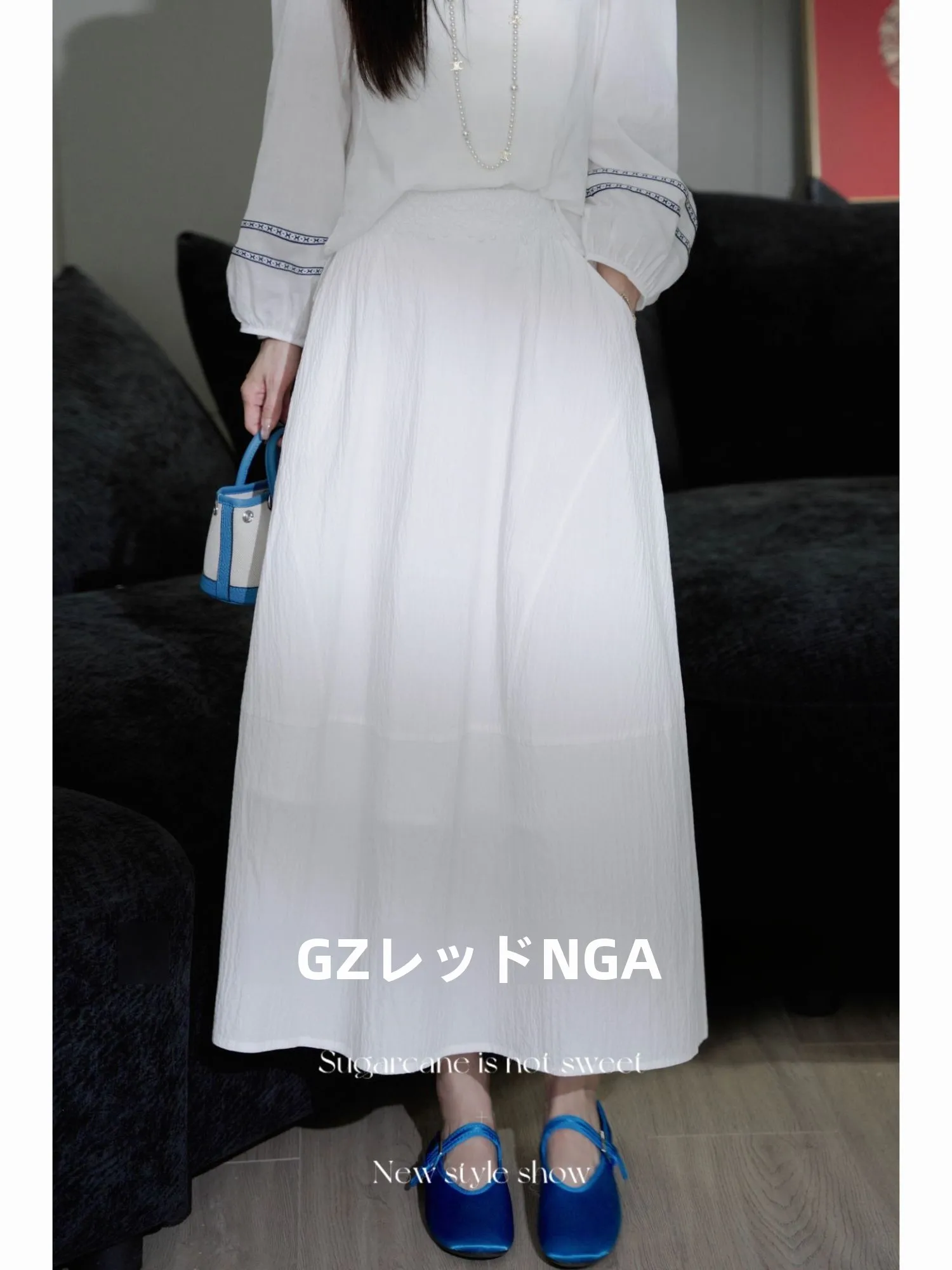 

Новая коллекция Весна-Лето: Белая юбка А-силуэта, универсальная однотонная женская юбка, повседневная, с эластичным поясом, из смесового хлопка