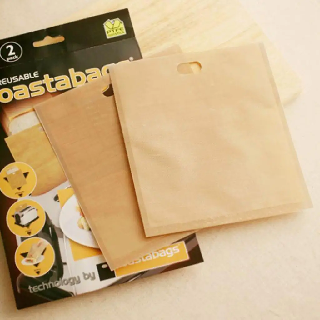 Reusable Toaster Sandwich Bags Non Stick Food Grade Pocket for Grilled Cheese Pizza in Microwave Oven