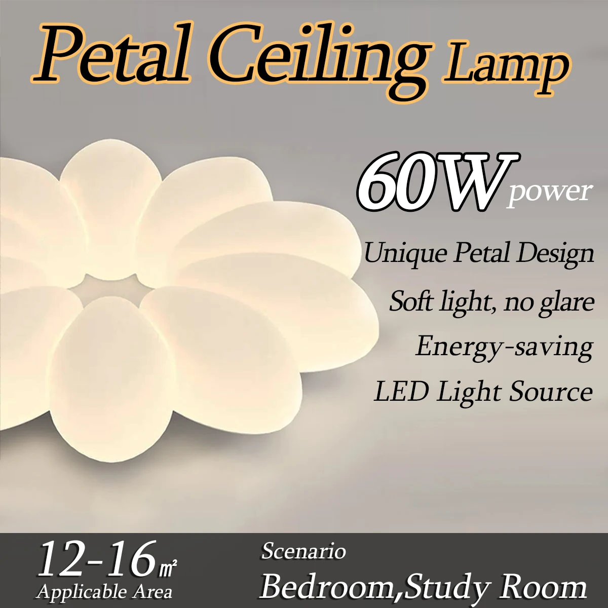 

Bedroom Ceiling Light - Cozy & Romantic, Modern Minimalist Creative Flower Design for Teenage Girls' & Kids' Rooms