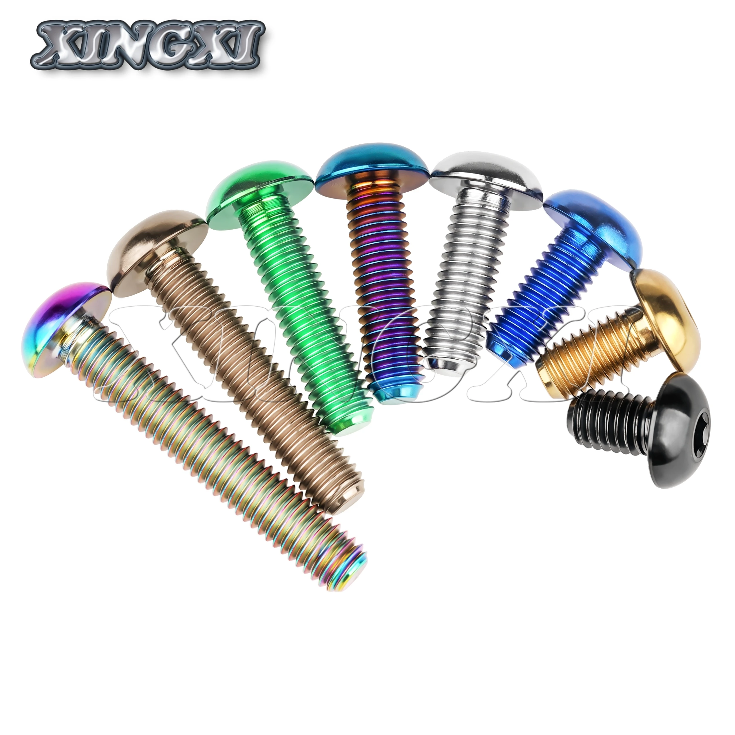 Xingxi Titanium Bolt M5/M6 x 8 10 12 16 15 18 20 25 30mm Bottle Cage Bracket Hexagonal Round Head Screw for Bicycle Parts