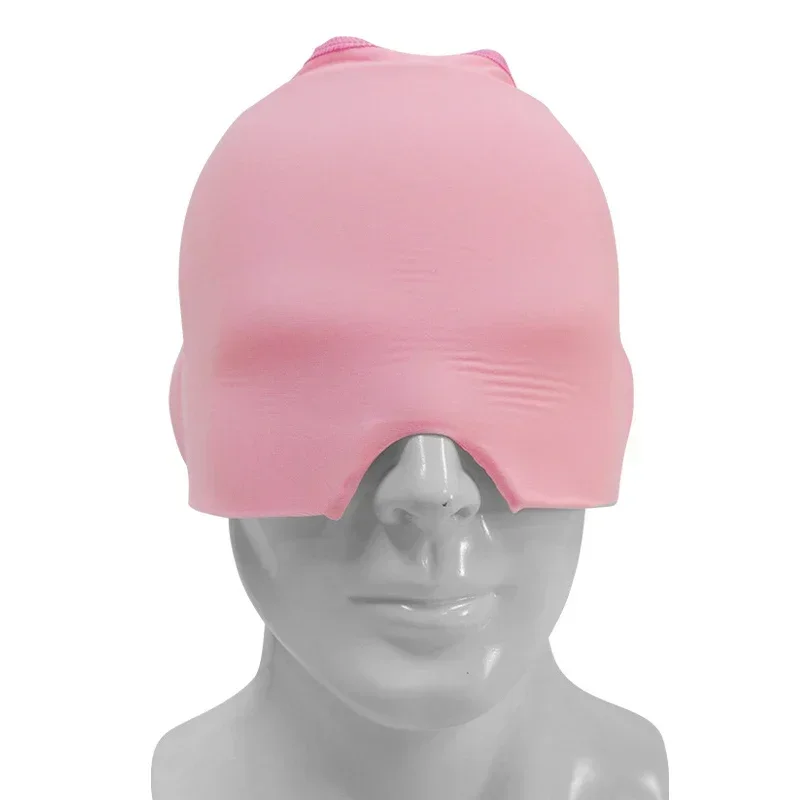 Double-sided Gel(Front & Back Side) Headache and Migraine Hot/Cold Gel Cap Reusable 360° Ice Head Wrap Eyes Mask for Puffy Eyes