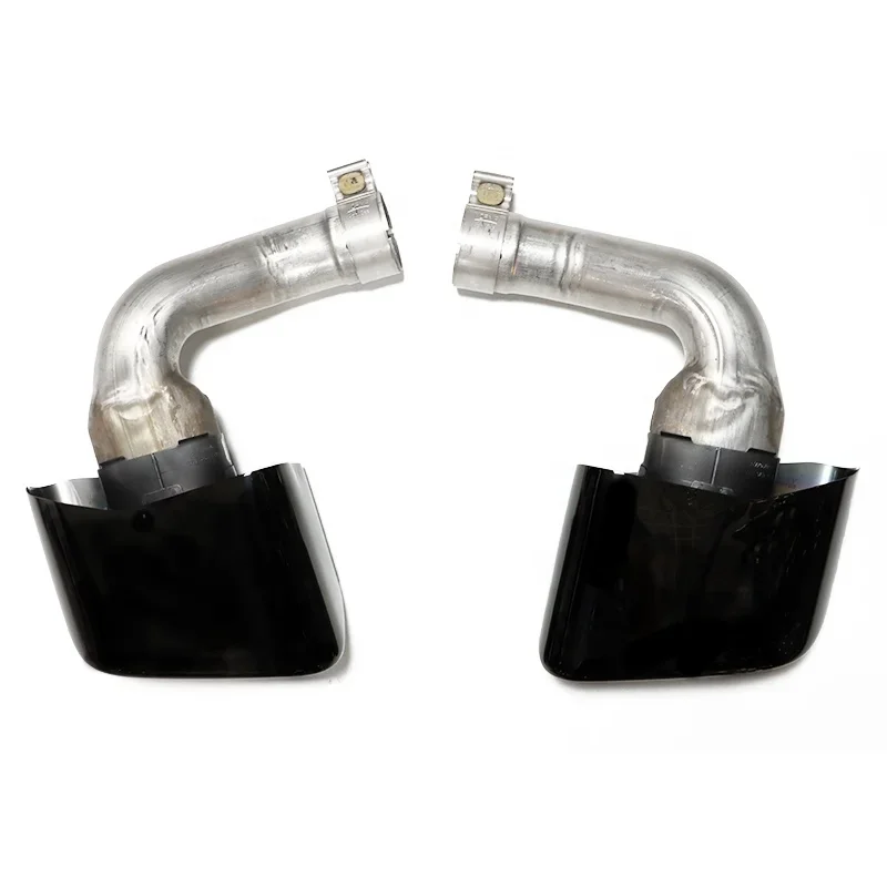 

SYPES 1 Pair 18-22 Stainless Steel Original Car Square Upgrade Black Titan Exhaust System For Porsche Cayenne exhaust pipes