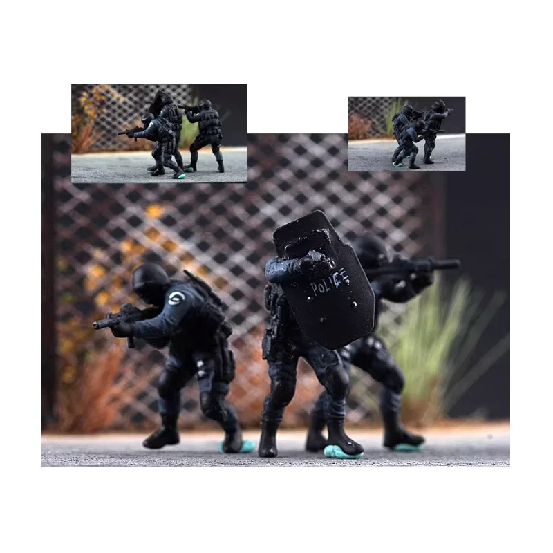 

1:72 Scale Resin Material SWAT 3 Soldiers Suitable For Tank Helicopter Scenes Collectible Decorative Gifts Display