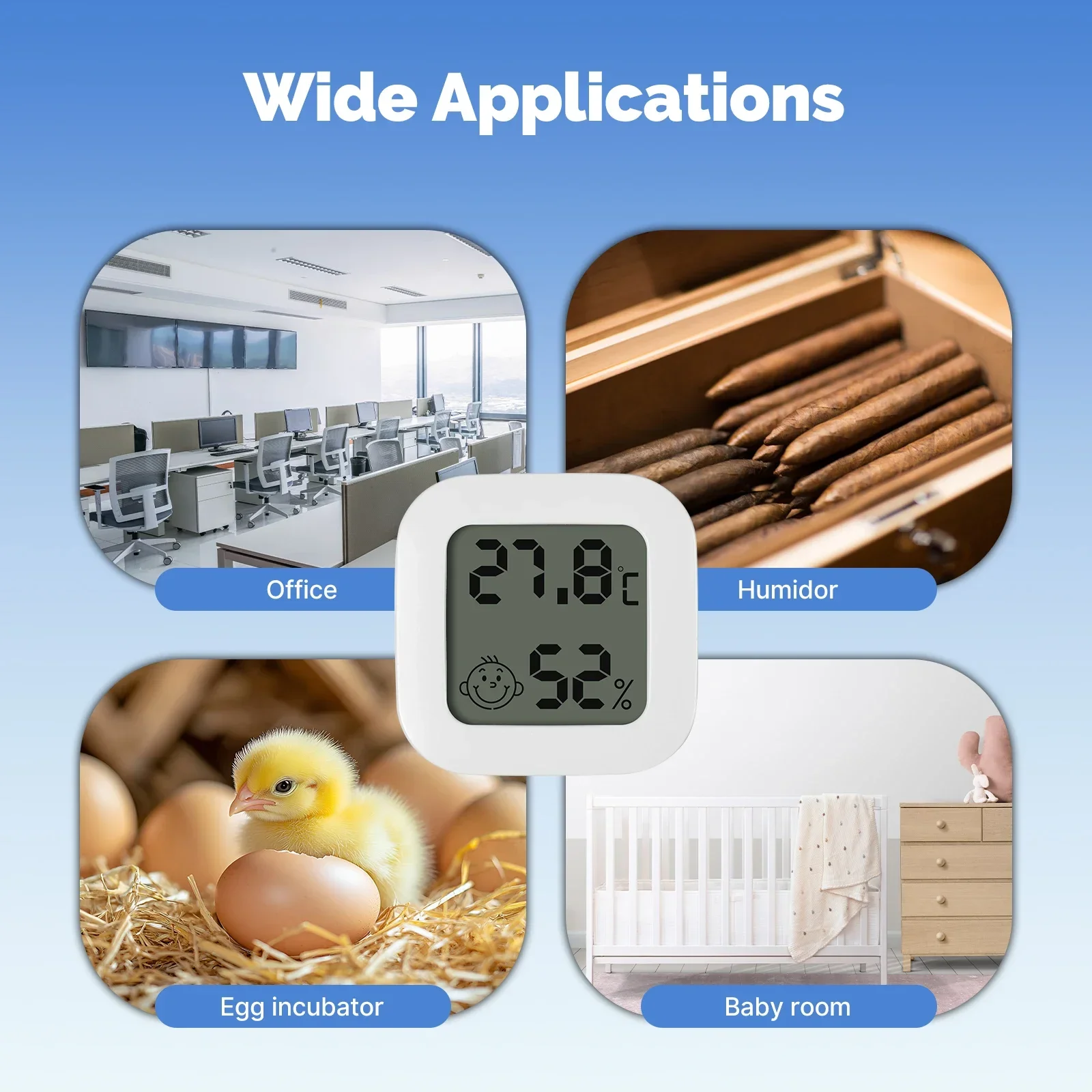 MOES Tuya Zigbee Smart Temperature Humidity Sensor with LCD display screen Indoor App Remote Monitor Work With Smart Life APP