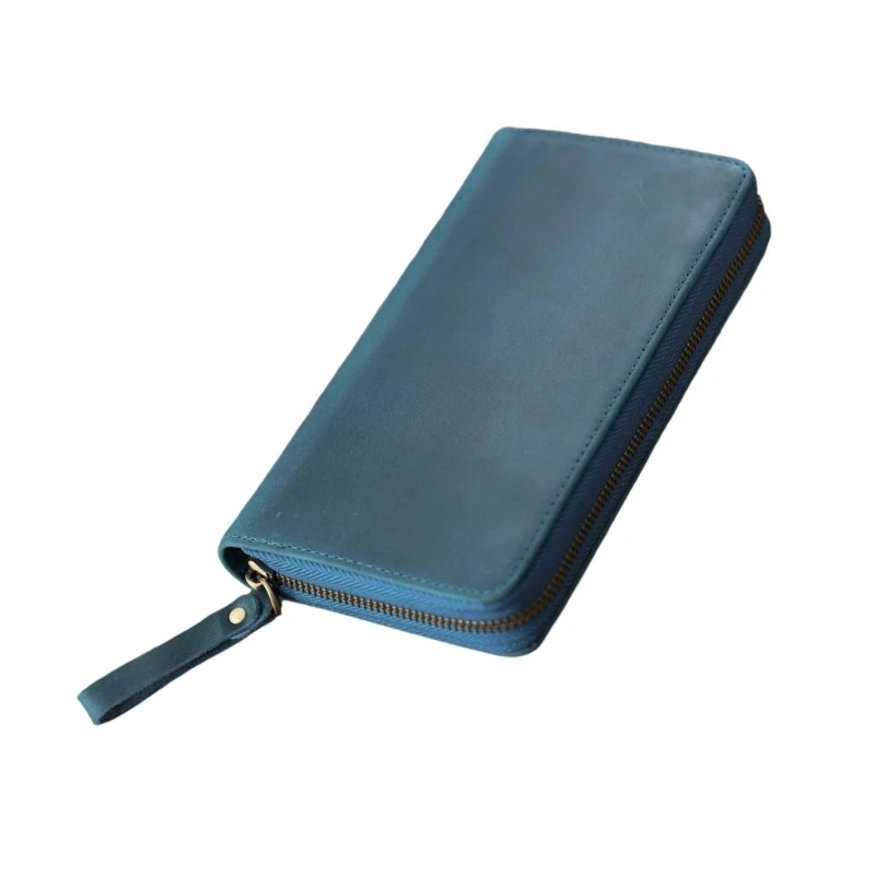 Handgefertigter Journal Cover Lederabdeckung mit elastischen Stiftschlitz für 7.28x3.54in Notizen D2RC