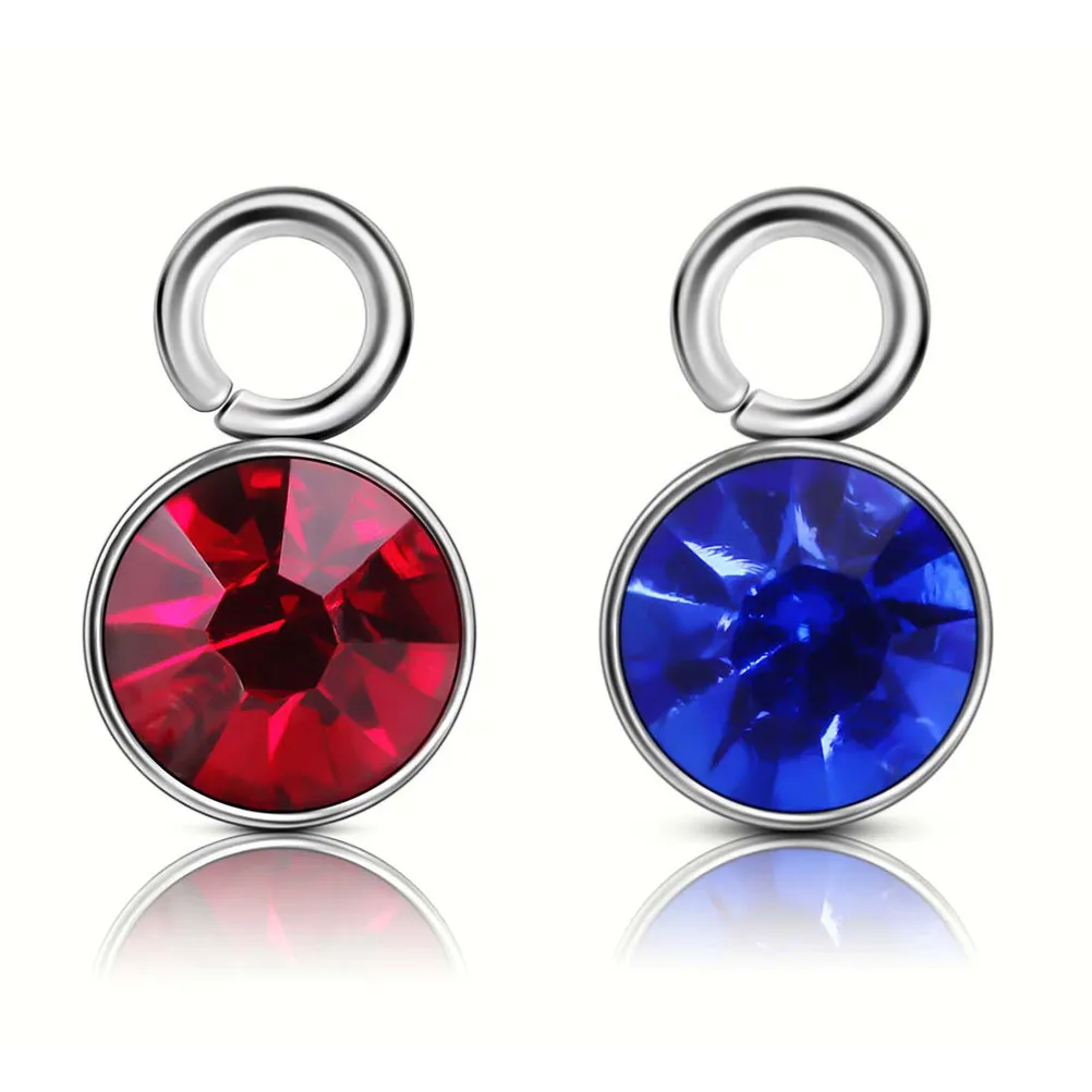 12Pcs Birthstone Crystal Pendant Frames Colorful Gemstone Findings Durable Jewelry Making DIY Craft Charms Neckalce Pendant