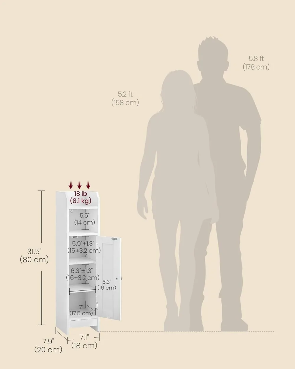 Compact Corner Floor Cabinet with Door, Adjustable Shelves for Bathroom & Living Room, White Storage Organizer