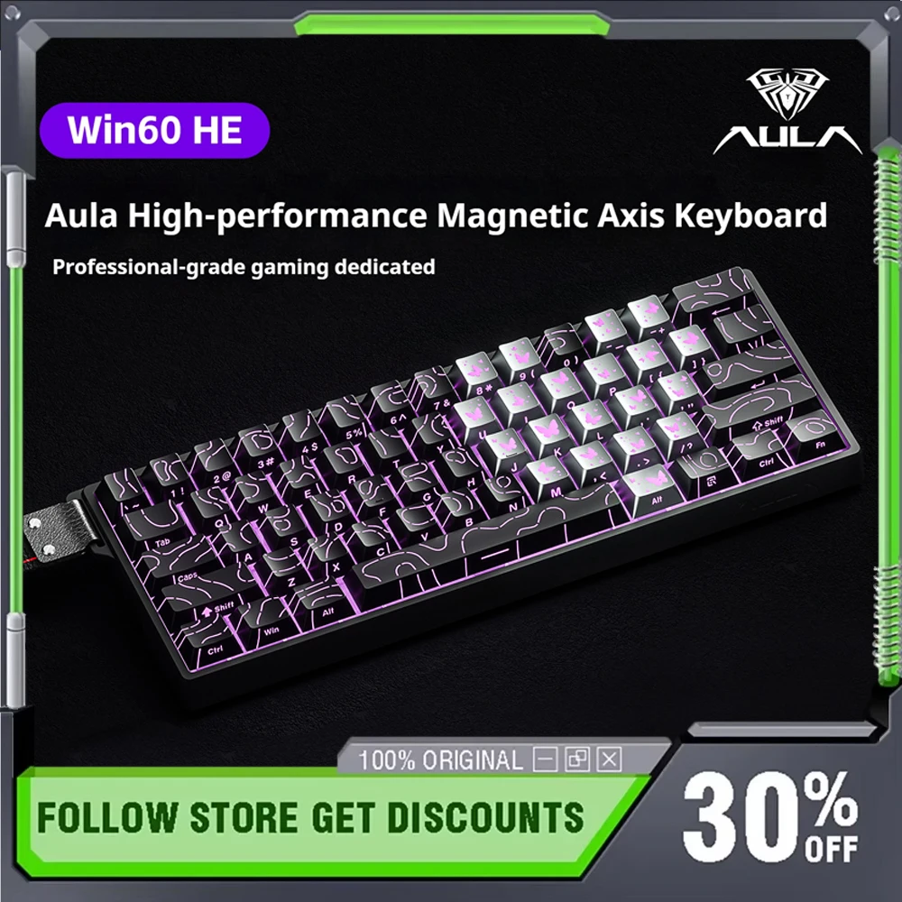 

AULA Win60 Pro/win60 Max Magnetic Axis Wired Keyboard Portable Mini Win60 Desktop Computer RGB Gaming Mechanical Keyboard CS