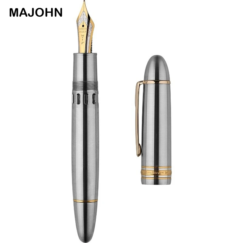 MAJOHN Ti-P141 سبائك التيتانيوم المكبس قلم حبر مطرقة معدنية نمط نسخة قلم حبر القرطاسية اللوازم المكتبية المدرسية