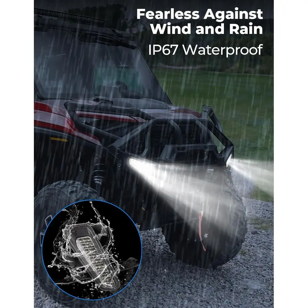 مصباح أمامي LED متوافق مع Polaris Ranger 1500 XD/CREW 2024 2025 2026, أضواء المصد الأمامي UTV Brushguard أضواء مساعدة Br