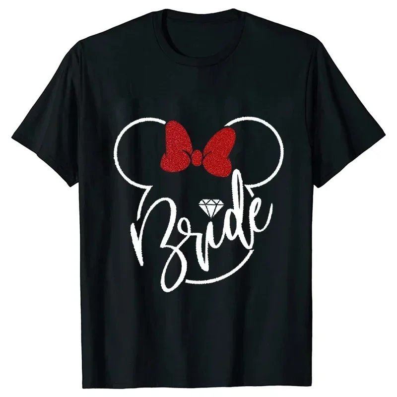 Bride Squad Tops Team Bride T-shirts Bridesmaid Tshirts Bachelorette Party Women T-Shirt Bridal Shower Wedding Party EVJF Tops