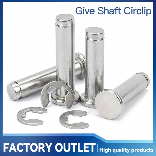 스테인리스 스틸 플랫 헤드 베어링 원통형 포지셔닝 축 롤 다월 핀, 샤프트 서클립 포함, M3 M4 M5 M6 M8 M10 M12A2, 1 개, 5 개 