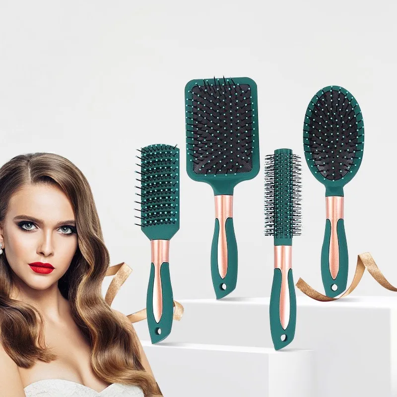 Stock Dark Green Hair Massage Comb Airbag Air Cushion Comb Wet and Dry Hair Straightening Comb