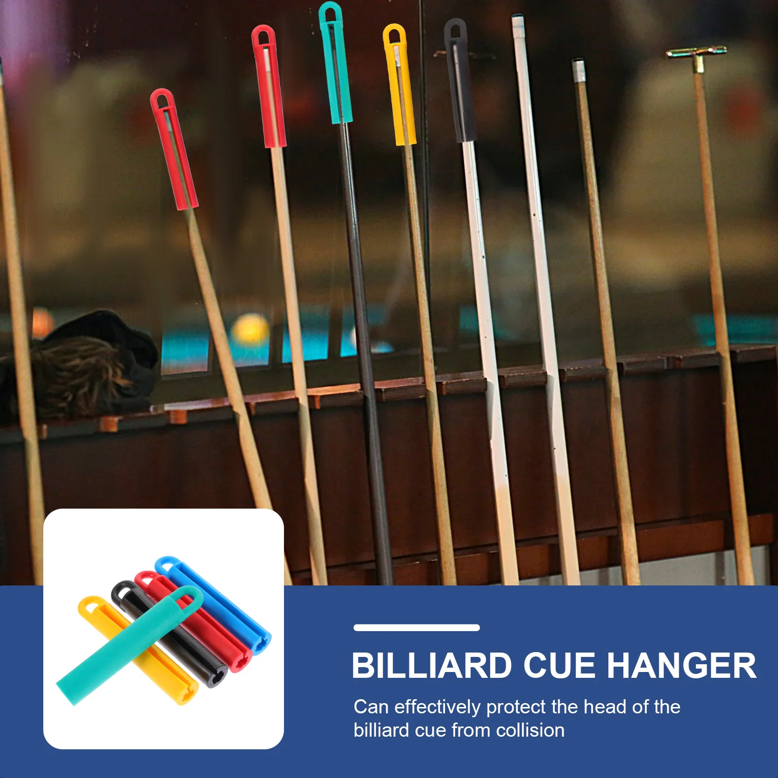 

15 Pcs Billiard Cue Hangers Wall Mount Storage Rack Rubber Protectors Display Tools Pool Sticks Easy Hanging Strong Hold