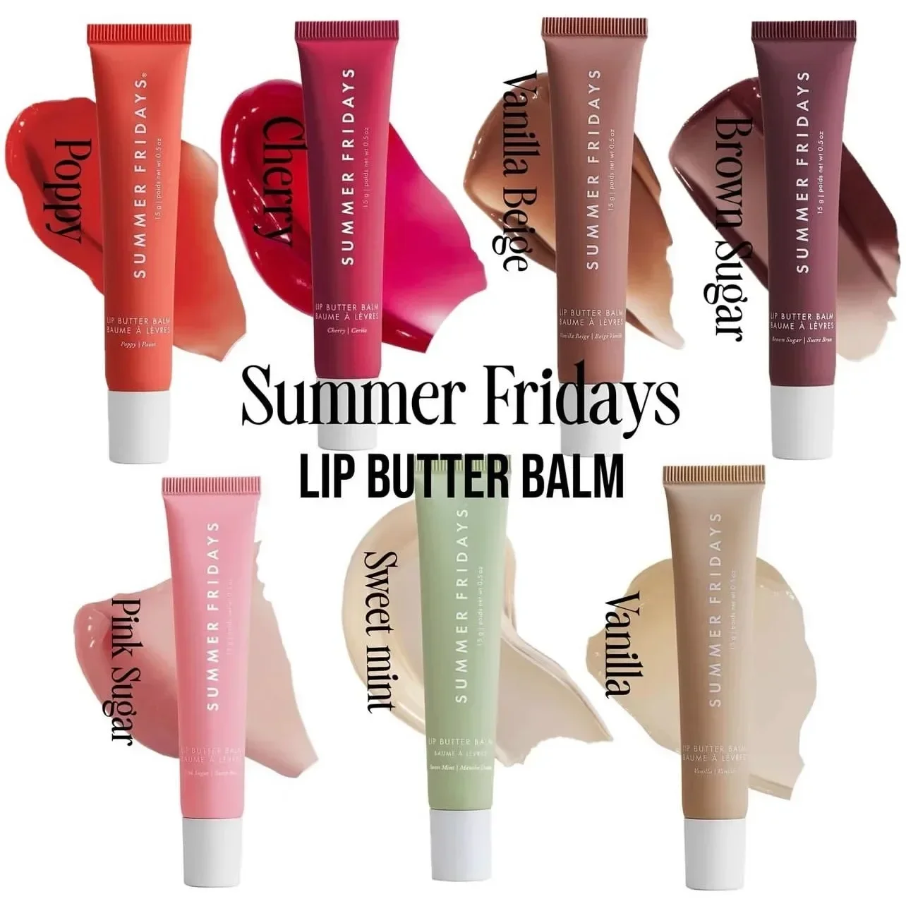 Summer Friday's Vanilla Beige Lip Balm Moisturizing Transparent Lipstick Set Smooth Soft Tube Mirror Lip Gloss Lip Makeup