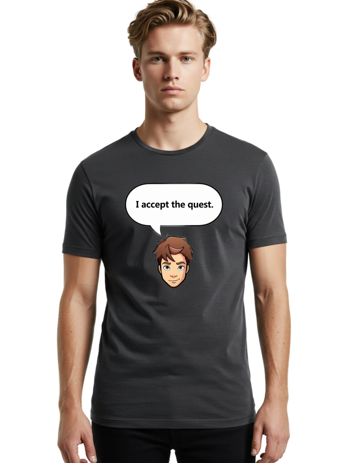 Camiseta masculina com estampa I-Accept-The-Quest-5, 100% algodão, roupa casual de verão