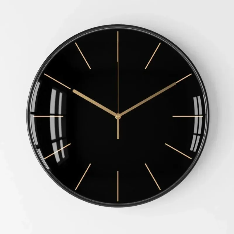 

Sale! Nordic Large Metal Silent Luxury Wall Clock Black Simple Modern Living Room Decorative Hanging Watch Home