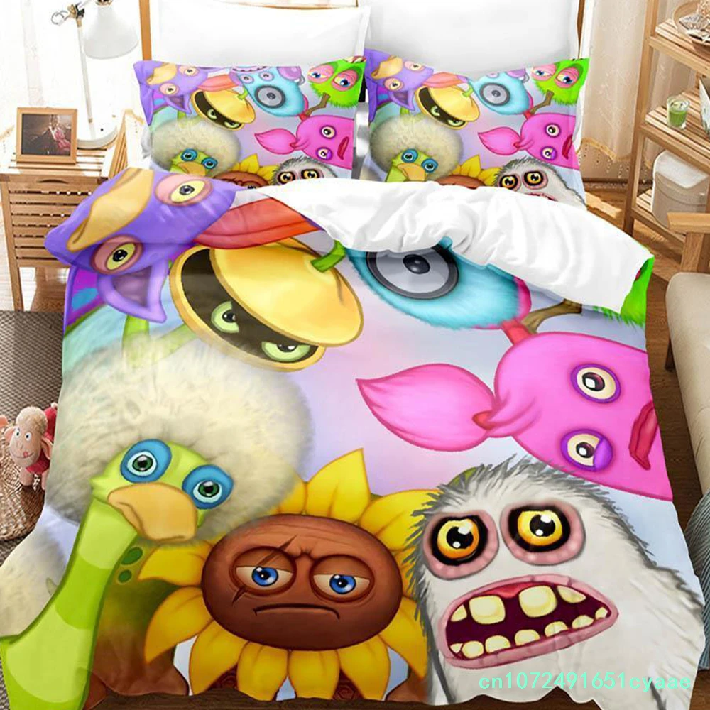 Game My Singing Monsters Bedding Set Single Twin Full Queen King Size Bed Set Adult Kid Bedroom Duvet Cover Sets Home Textiles 5