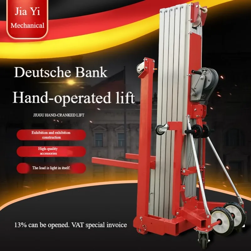 

Hand Cranked Scissor Lift Aluminum Alloy Manual Lifting Platform Exhibition Display Mobile Hydraulic Table Stage Equipment
