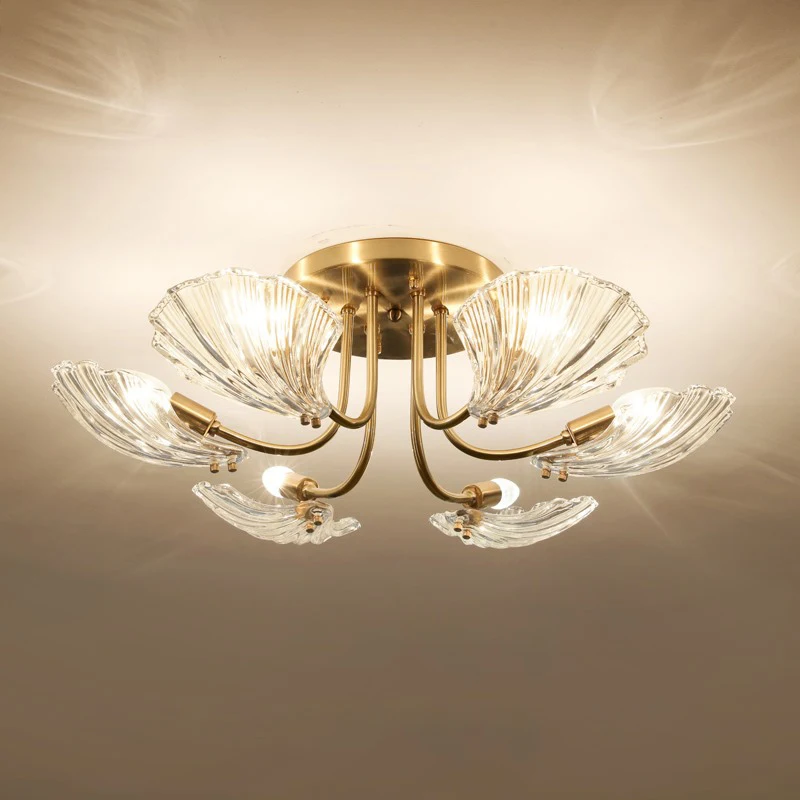 

modern shell ring gold chandelier bedroom coffee restaurant Pendant lamp LED interior lighting design Home decoration lusters