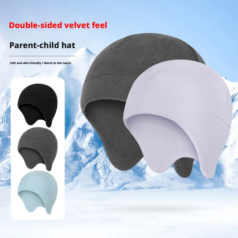 autumn winter outdoor fleece lined windproof cold resistant warm hat ski sports inner liner ear covering hat
