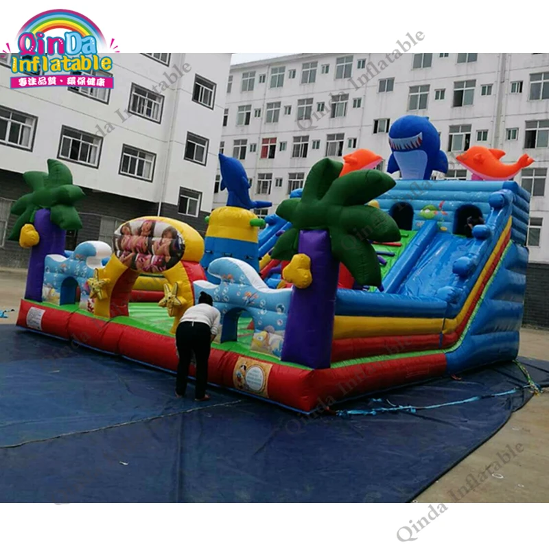 Commercial Party Giant Inflatable Combo Bouncer Adult Bouncy Fun City Bouncing Castle For Kids