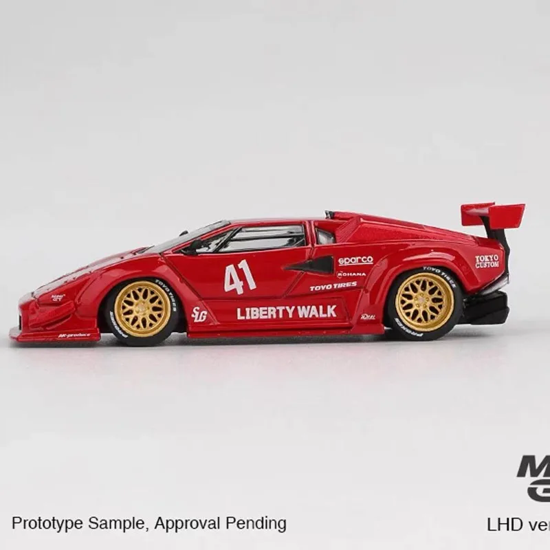 MINIGT 1:64 Kantash Countach wide body modified alloy car model, Gold Wheels, Toy for Collectors