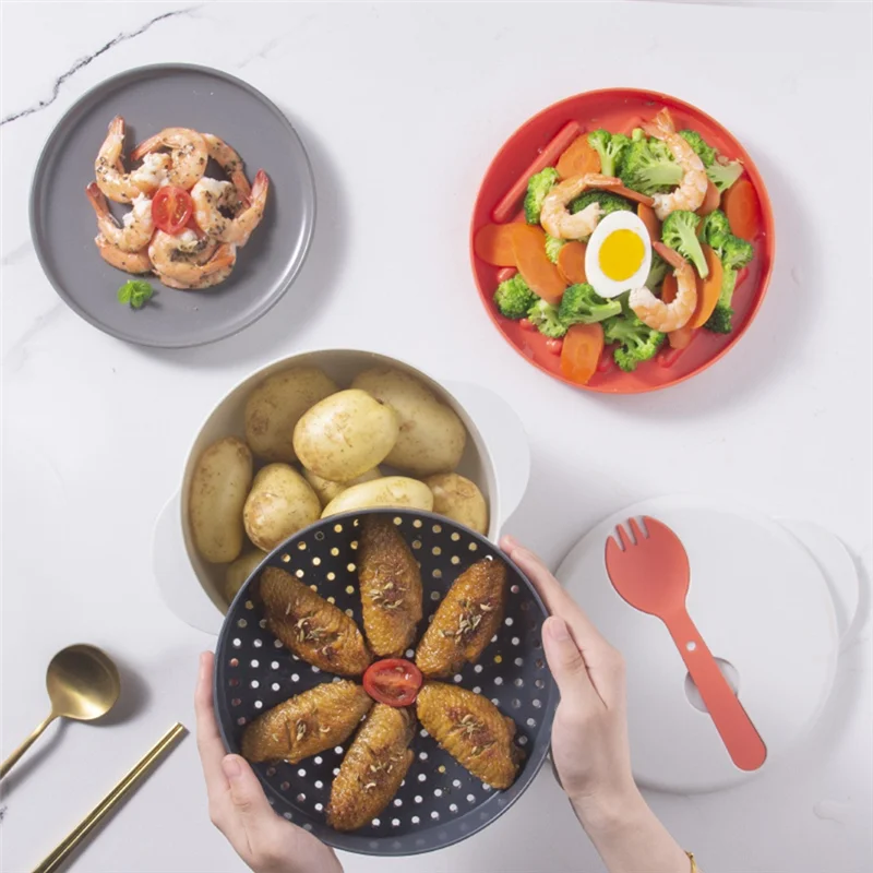 

A96I-Microwave Cookware Steamer, Kitchen Microwave Vegetables Cooker Microwave Steaming Container With Handle