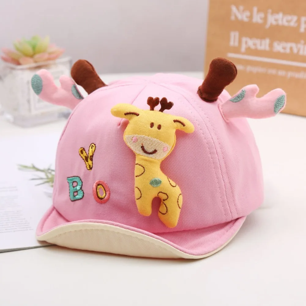 

Cute Giraffe Baby Bucket Hat Cotton with Ears Fisherman Hat Cartoon Animals Panama Cap Baby Boy/Girl