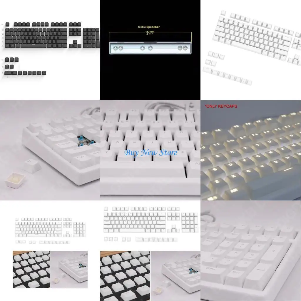 

20CE High Light Transmission and Durability ABS Keycaps 117 OEM Height for Night Use on Mechanical Keyboards