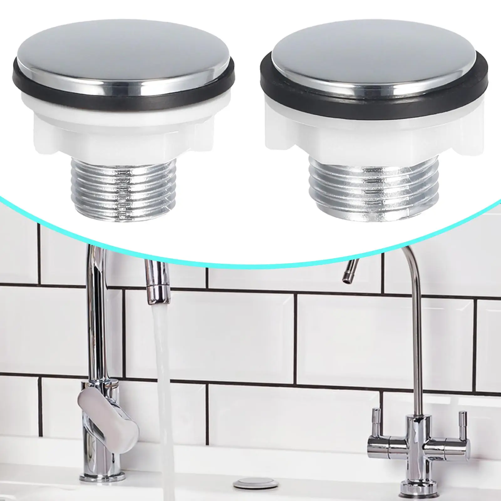 Kitchen Sink Hole Plug Electroplated Finish Cap for Wash Basin Tub Faucet Overflow Cover Universal Application