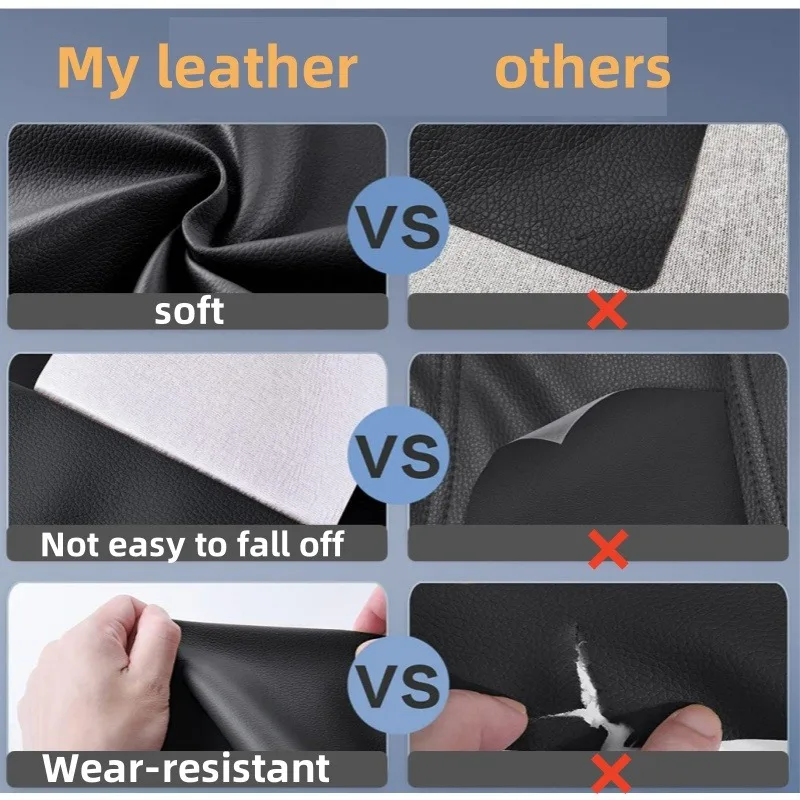 300x50cm Black Self‑adhesive Artificial Leather Upholstery Repair Patch for Car Seat Sofa Chair Hole Refurbishment