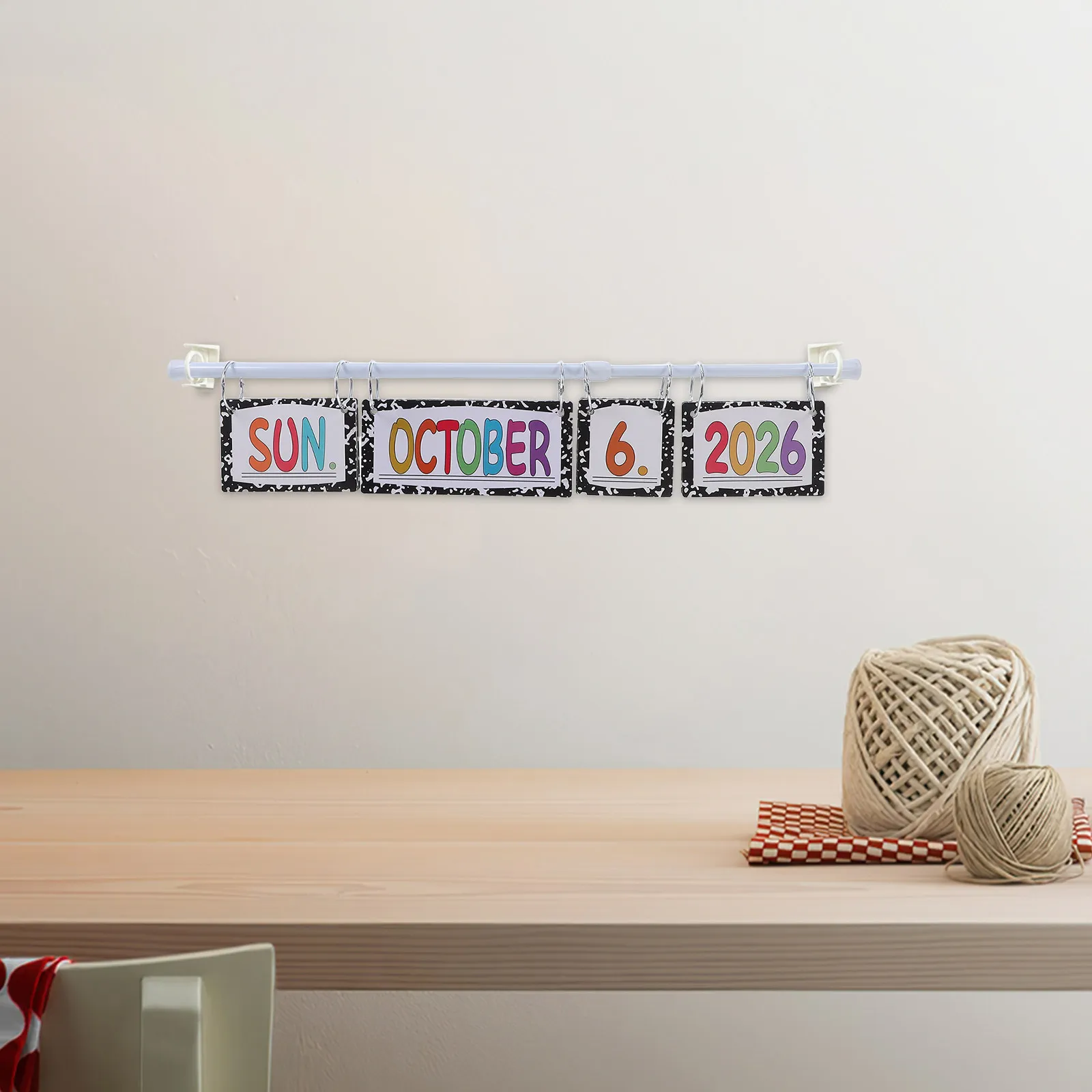 Flip Classroom Wall Calendar Bulletin Board Set Adjustable Holder Date Cards Classroom Decoration Interactive School Calendar