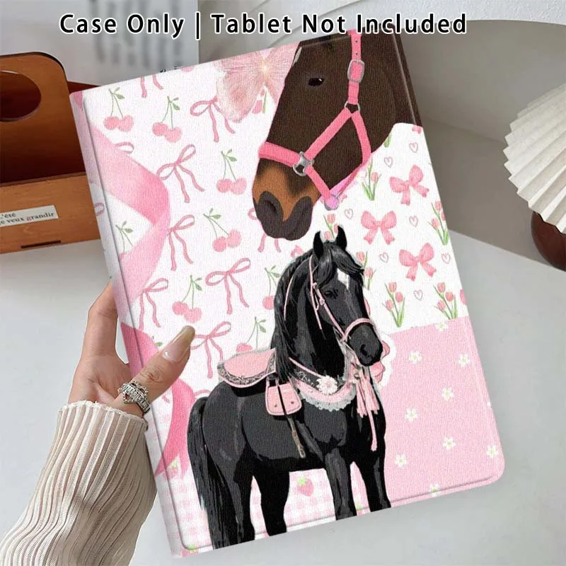 Pink Art Horse For Lenovo Xiaoxin Pad Pro Tab M10 K10 Plus 3rd Y700 Gen 11 11.2 11.5 12.7 8.8 Inch Tablet Case