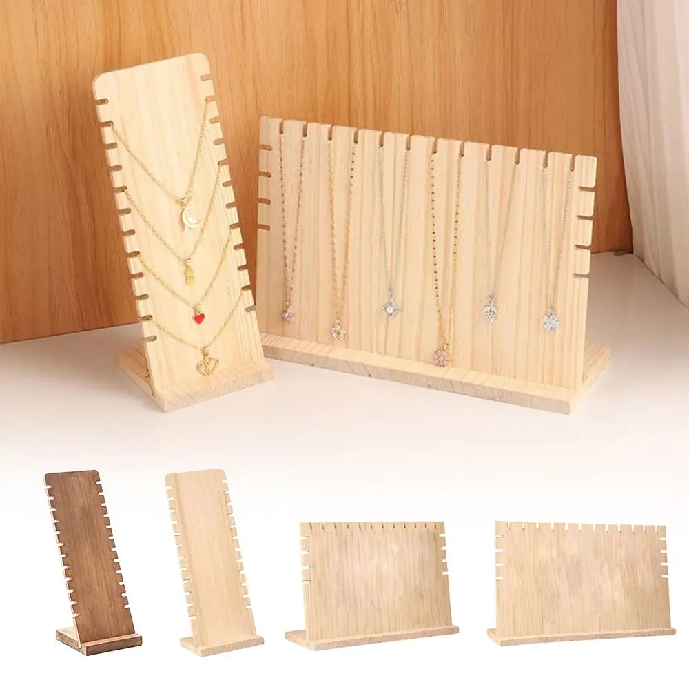 

L-shaped Necklaces Easel Showcase Walnut Wood Fashion Wooden Necklace Frame Shop Cabinet Display