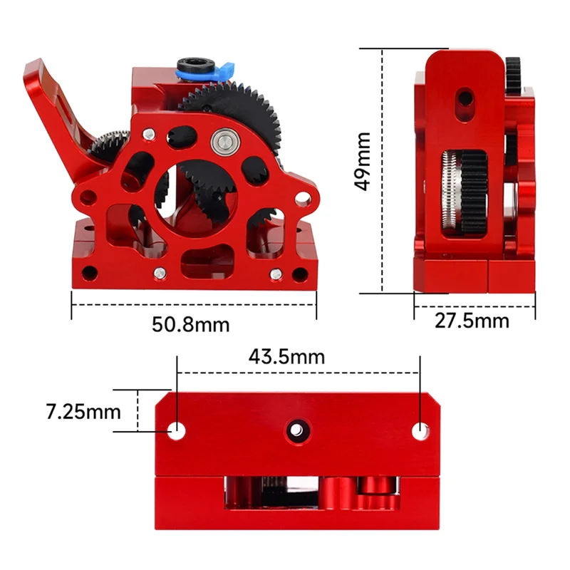 A19E-For CR10 أندر 3 CR6 VORON HGX LITE الطارد المزدوج والعتاد الطارد الصلب تخفيض موتور تروس أجزاء طابعة ثلاثية الأبعاد