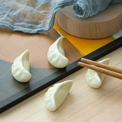 2PCS Cute Dumpling Shape Ceramic Chopsticks Holder Stand Chopstick Rack Pillow Japanese Style Kitchen Tableware Tools
