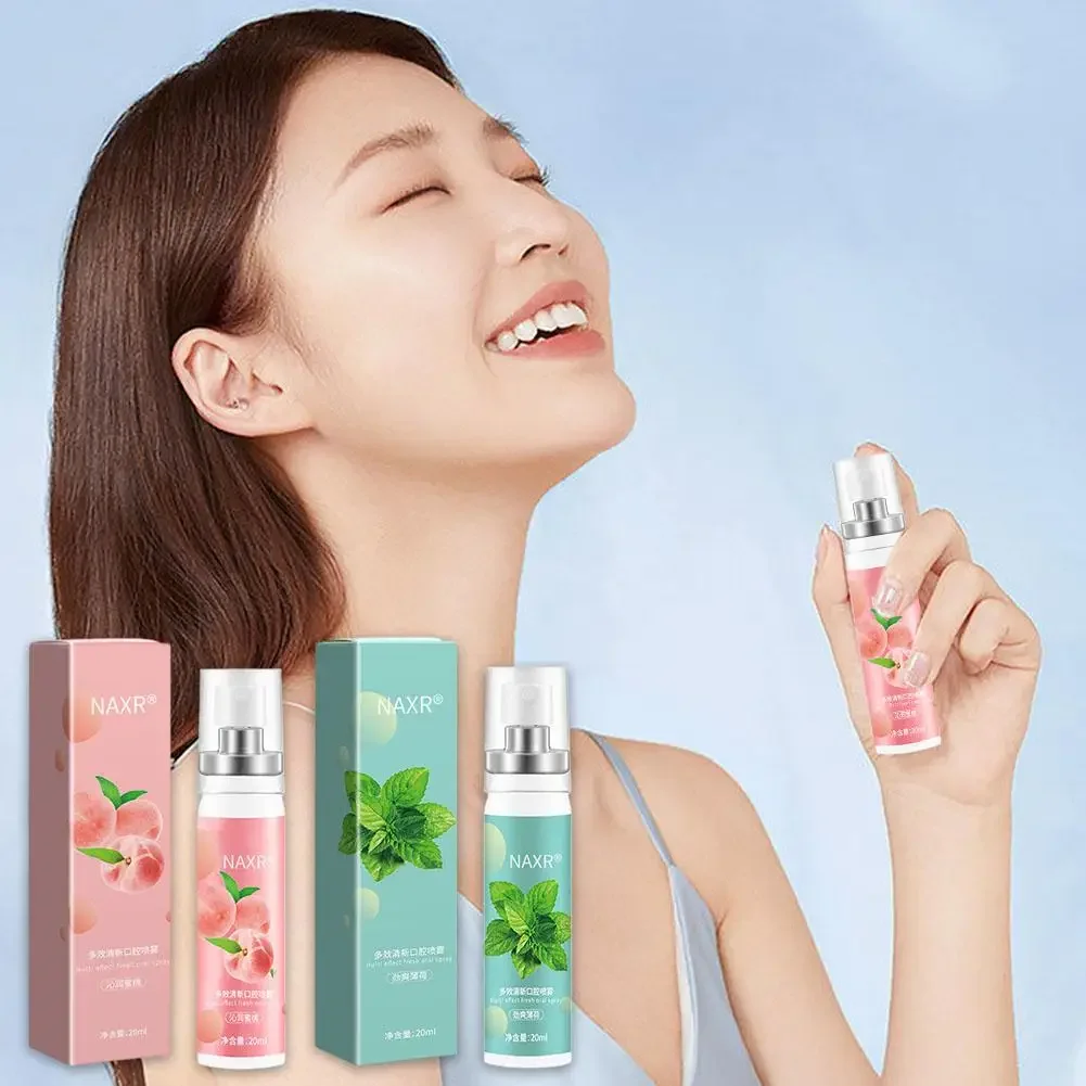 20ml Fruity Breath Peach Mint Breath Freshener Spray กลิ่นปาก Freshener Treatment ปากกลิ่นสเปรย์ Refreshing Care Liquid