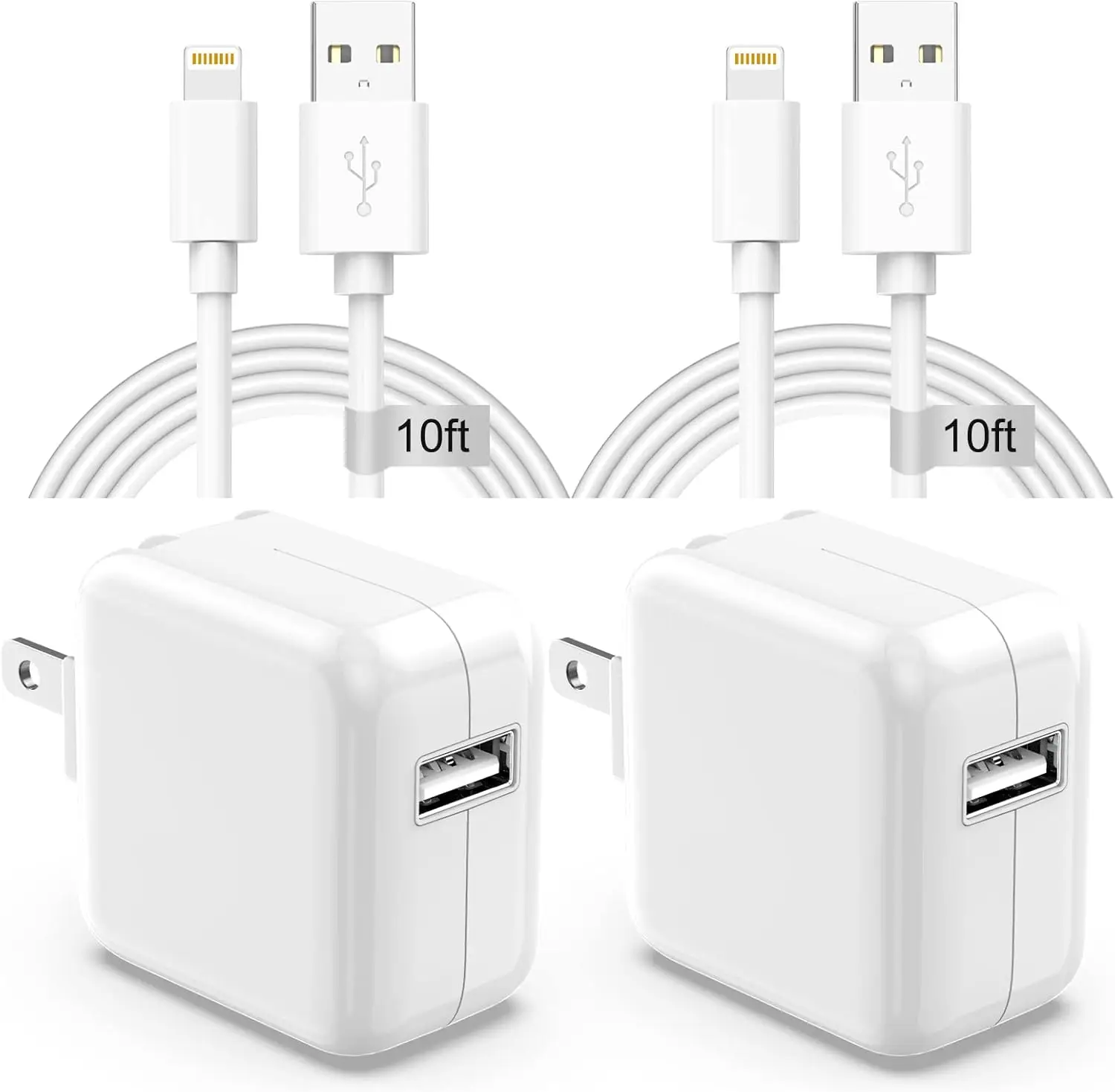 

Блок быстрой зарядки 12 Вт и кабель длиной 10 футов для iPad/iPhone